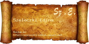 Szeleczki Edina névjegykártya